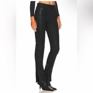 GRLFRND Black Boot Cut Leather-Look Pants